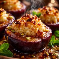 Macaroon Baked Plums