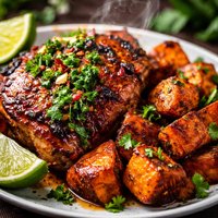 Mahogany Chicken W Chimichurri Smoky Lime Sweet Potatoes