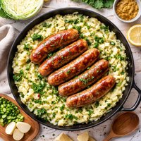 Main Dish Colcannon Cabbage Potatoes and Sausages