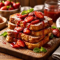 Make Ahead French Toast with Strawberry Sauce