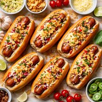 Manchego Cheese and Garlic Gourmet Hot Dogs