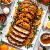 Mandarin Topped Pork Loin