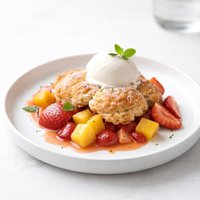 Mango and Strawberry Cobbler