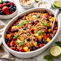 Mango Berry Coconut Crisp