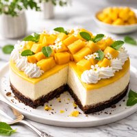 Mango Cheesecake with Oreo Graham Crust
