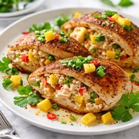 Mango Crab Stuffed Chicken Breasts