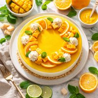 Mango Orange Mousse Cake