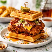 Mantastic Fried Chicken N Waffle Sandwich