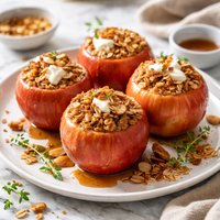 Maple Baked Apples with Toasted Oats and Almonds