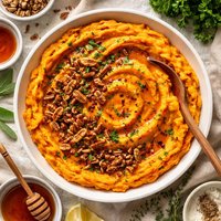 Maple Mashed Butternut Squash with Pecans