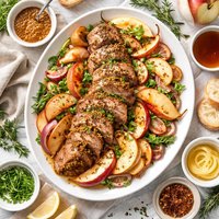 Maple Mustard Pork Tenderloin with Apples Lite