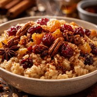 Maple Oatmeal and Dried Fruit and Sweet Spices