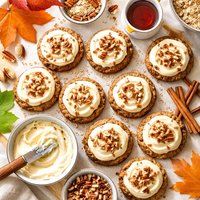 Maple Pecan Oatmeal Drops with Maple Cream Cheese Frosting