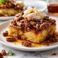 Maple Pecan Praline Topped French Toast Bread Pudding