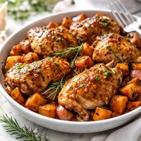 Maple Roasted Chicken with Sweet Potatoes