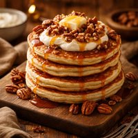 Maple Sour Cream Pecan Pancakes
