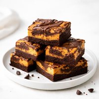 Marbled Chocolate Pumpkin Brownies