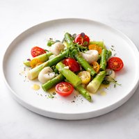 Marinated Asparagus Hearts of Palm and Cherry Tomatoes
