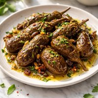 Marinated Baby Eggplants with Pine Nuts and Raisins
