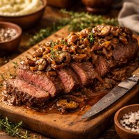 Marinated Beef Tenderloin Caramelized Onions Mushroom Ragout