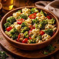 Marinated Cauliflower and Broccoli Salad