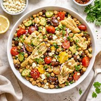 Marinated Chickpea and Artichoke Salad with Feta