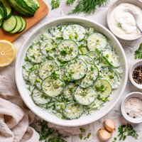 Marinated Cucumbers in Sour Cream