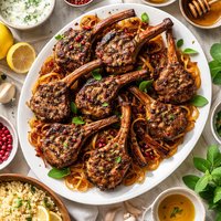 Marinated Lamb Chops with Honeyed Onions
