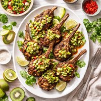 Marinated Lamb Cutlets with Kiwi Salsa