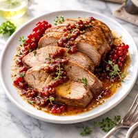 Marinated Pork Loin with Currant Ginger Sauce