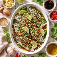 Marinated Sea Bass with Cilantro and Ginger