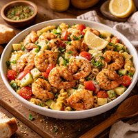 Marinated Shrimp Vegetable Pasta Salad