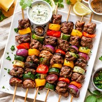 Marinated Veggie Beef Kabobs