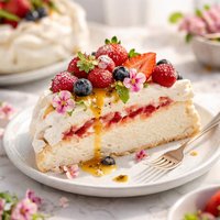 Marshmallow Pavlova Slice
