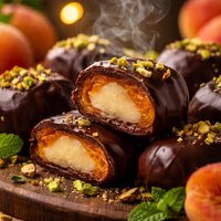 Marzipan Stuffed Apricots in Chocolate