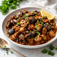 Masala Mushroom and Eggplant Aubergine