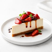 Mascarpone Cheesecake with Balsamic Strawberries