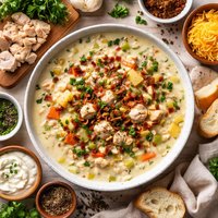 Mashed Potato and Turkey Soup