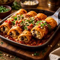 Mashed Potato Black Bean Enchiladas