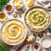Mashed Potatoes and Garlic and Herb Mashed Potatoes