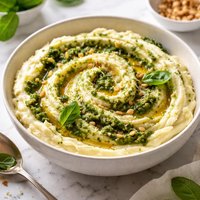 Mashed Potatoes Swirled with Pesto