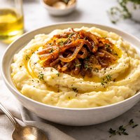 Mashed Potatoes with Caramelized Onion and Olive Oil