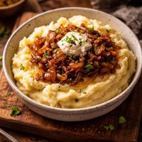 Mashed Potatoes with Caramelized Onions Horseradish