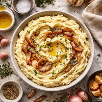 Mashed Potatoes with Roasted Garlic and Shallots