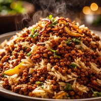 Masoor Pulao Layered Minced Lamb and Lentils with Rice