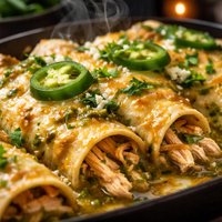 Mean Green Chicken Enchiladas