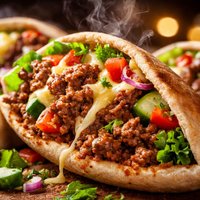 Meat Vegetable and Cheese Pitas