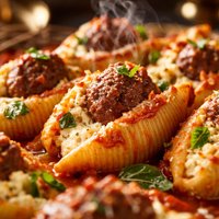 Meatball Ricotta Stuffed Shells