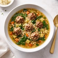 Meatball Vegetable and Barley Soup