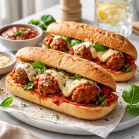 Meatballs and Mozzarella Sandwiches